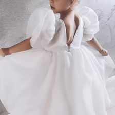 Sand biała satynowa luksusowa sukienka dla dziewczynki - opinii