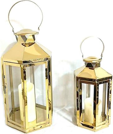 Dkd Home Decor Lampa Szkło Złoty Stal (24X21X46 Cm) (2 Pcs) 241931