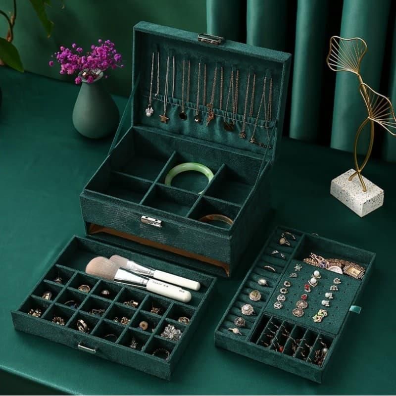 Szkatułka Na Biżuterię Kuferek Etui Organizer Butelkowa Zieleń Pudełko Pd119 207532 - zdjęcie 2 Szkatułka Na Biżuterię Kuferek Etui Organizer Butelkowa Zieleń Pudełko Pd119 207532