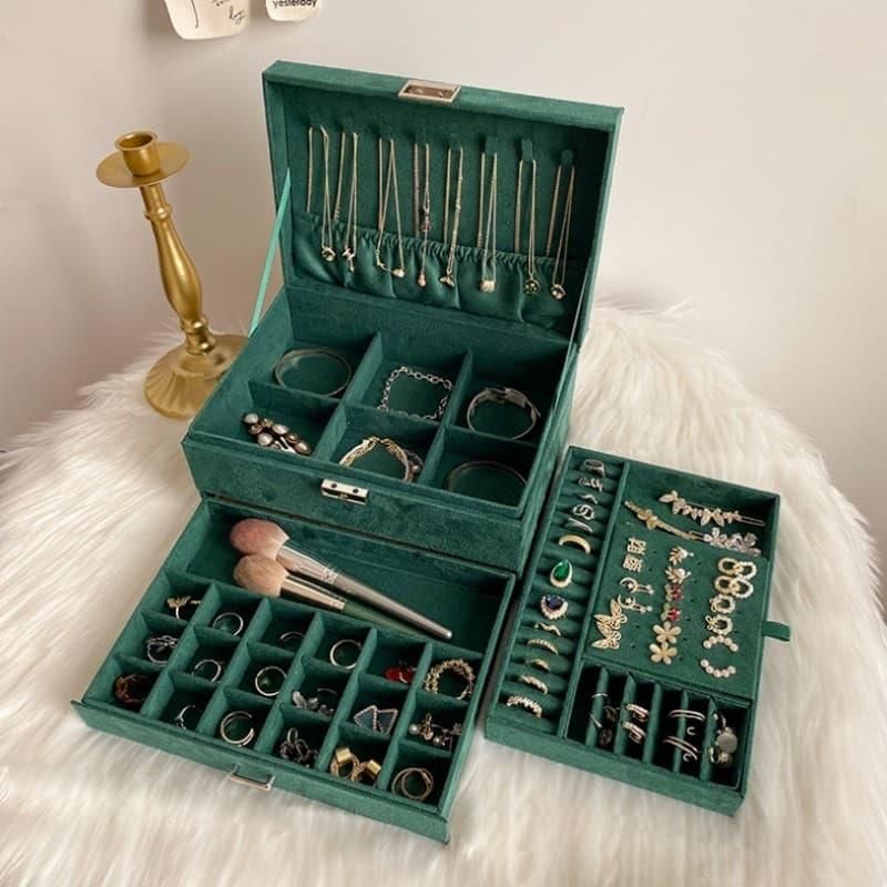 Szkatułka Na Biżuterię Kuferek Etui Organizer Butelkowa Zieleń Pudełko Pd119 207532 - zdjęcie 6 Szkatułka Na Biżuterię Kuferek Etui Organizer Butelkowa Zieleń Pudełko Pd119 207532