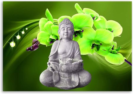 Carogroup Deco Panel Budda Z Zieloną Orchideą 1 Częściowy 100X70 1026039600