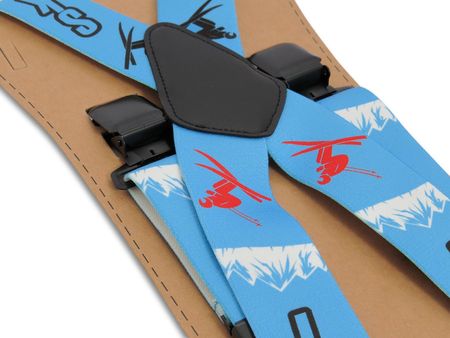 Szerokie błękitne narciarskie szelki do spodni - SKI T27