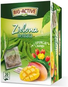 BigActive Herbata Zielona Z Opuncją I Mango 20 Torebek