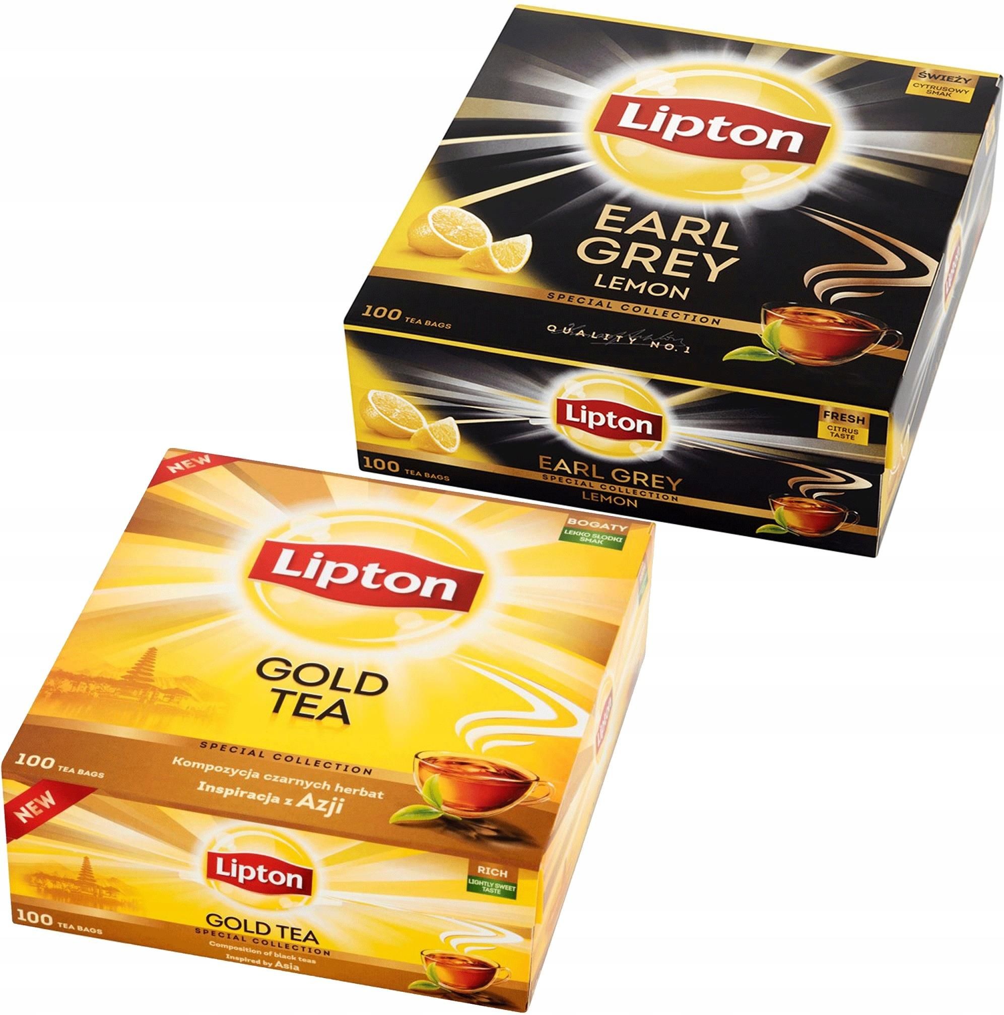 Herbata Zestaw Czarnych Herbat Lipton 2 X 100 Torebek 350g - Ceny I ...