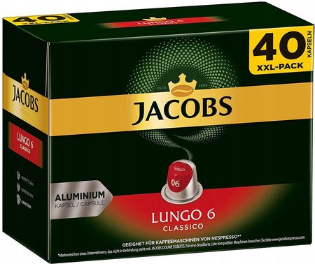 Kawa Nespresso Jacobs Lungo Classico 40St xxlPack