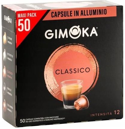 Kapsułki Nespresso Aluminiowe Gimoka Classico x50