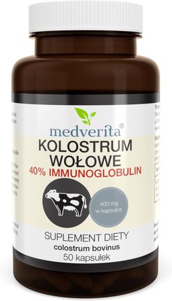 Medverita Kolostrum wołowe 40% immunoglobulin 50 kapsułek