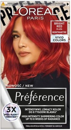 L'Oreal Paris Preference Vivid Colors trwała farba do włosów 8.624 Bright red