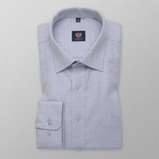 Zdjęcie Szara klasyczna koszula w prążki i kropki - Reda