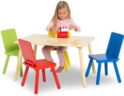 Stolik Stół 4 Krzesła Krzesełka Dzieci Drewniany - Pozostałe meble dziecięce