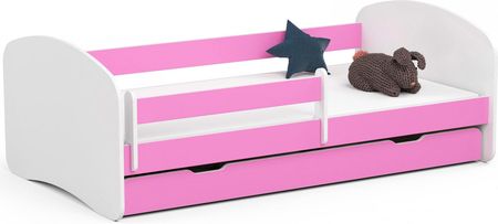 Łóżko Dla Dziewczynki Białe + Różowy Ellsa 3X 140X70