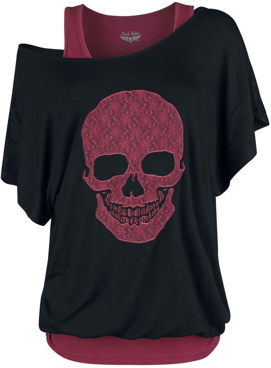 Top all'americana in seta, nero | Intrend