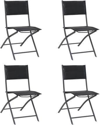 Vidaxl Składane Krzesła Ogrodowe 4 Szt. Stal I Textilene