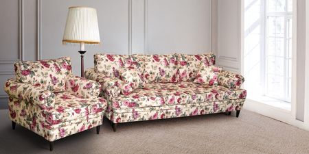 Wioleks Hezel 3 os. sofa 230/100 cm  z funkcją spania + fotel 90/90 cm Styl Angielski