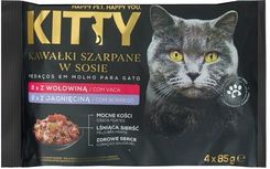 Kitty Karma Dla Kota Kawałki Szarpane W Sosie Wołowina Jagnięcina 4x85g