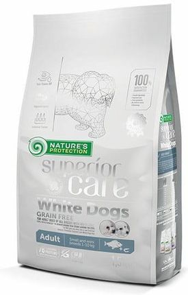 Uab Akvatera Natures Protection Pies Superior Care White Dog Adult Small Fish 1,5Kg