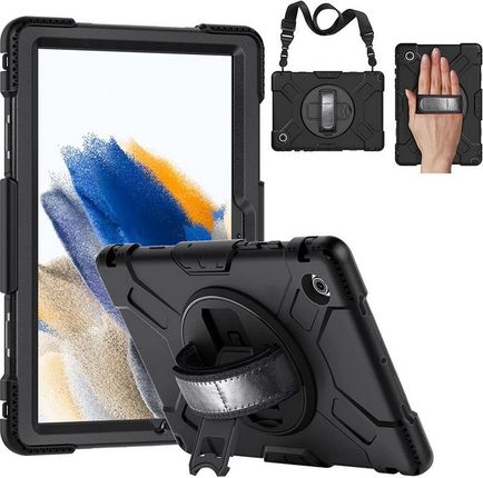 D-Pro 360 Armor etui pancerne z uchwytem na rękę i paskiem na ramię do Samsung Galaxy Tab A8 (SM-X200 / SM-XT205 / SM-X207) 2022