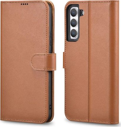 icarer Etui Haitang Leather Wallet Case Do Samsung Galaxy S22 Plus Brązowy