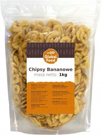 Global Food Chipsy Bananowe 1kg Banany Suszone 1000g