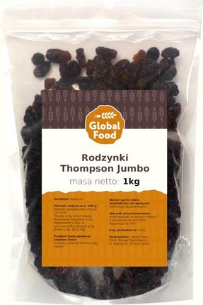 Global Food Rodzynki Thompson Jumbo 1kg 1000g