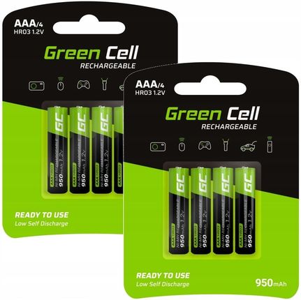 GREEN CELL 8X AKUMULATORY PALUSZKI R03/AAA 950MAH (2GR03)