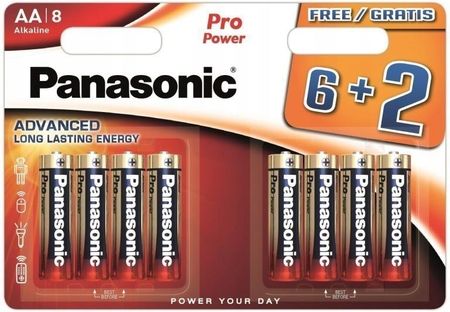 PANASONIC 8X BATERIE ALKALICZNE AA R6 1,5V (5410853039969)