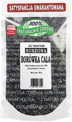 Naturalnie Zdrowe Borówka Suszona Cała Bez Cukru 200g