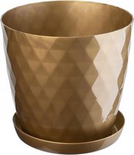 Doniczka + Podstawka Donica Złota 16cm Kolory