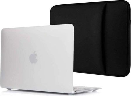 Alogy Etui na tablet Etui Hard Case mat mleczne + pokrowiec neopren czarny do MacBook Air 2018 13