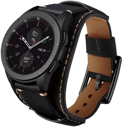 Dundee Band skórzany pasek do Samsung Galaxy Watch Gear S3/46mm (22mm) (Black)