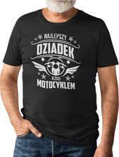 Najlepszy dziadek jeździ motocyklem - męska koszulka z nadrukiem - zdjęcie 1