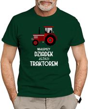 Najlepszy dziadek jeździ traktorem - męska koszulka z nadrukiem - zdjęcie 1
