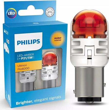 Philips Żarówka Led P21W Pomarańczowa Pro6000 11498Ru60X2