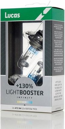 Inny 2X Lucas H4 Light Booster Infinity +130% Blister Llx472Xltx2
