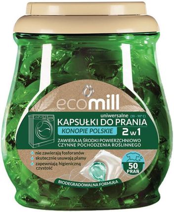 Mill Clean Eco Ecomill Kapsułki Do Prania 2W1 Konopie Polskie Uniwersalne 50szt.