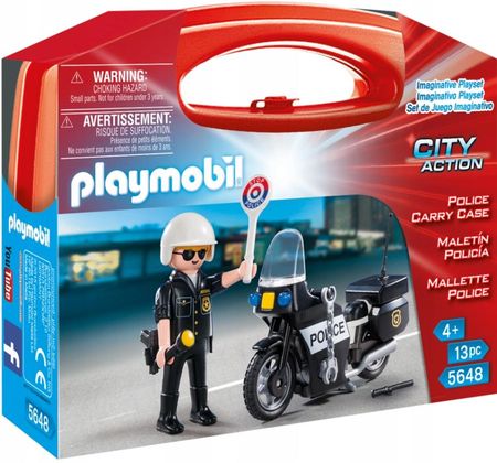 Playmobil 5648 Policja  Motocykl Policjant Walizka