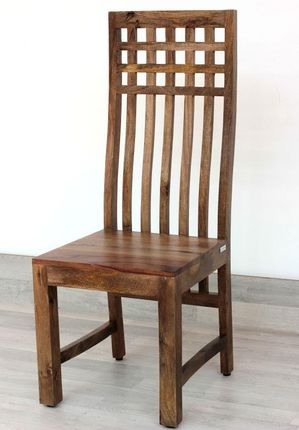 Cudnemeble Drewniane Krzesło Z Oparciem W Kratkę