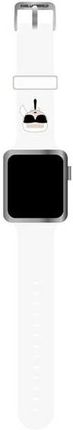 Karl Lagerfeld Pasek KLAWMSLKW Apple Watch 4/5/6/7/SE 40/41mm biały/white strap Silicone Heads