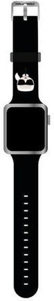 Karl Lagerfeld Pasek KLAWLSLKK Apple Watch 4/5/6/7/SE 44/45mm czarny/black strap Silicone Heads