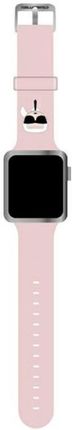 Karl Lagerfeld Pasek KLAWMSLKP Apple Watch 4/5/6/7/SE 40/41mm różowy/pink strap Silicone Heads