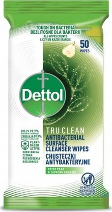 Dettol Antibacterial Surface Cleanser Wipes Chusteczki Antybakteryjne Do Powierzchni Gruszka 50Szt.