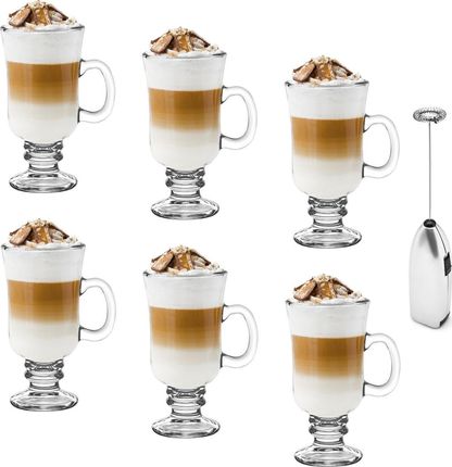 Tadar Zestaw 6 Szklanek Do Kawy Irish +Spieniacz