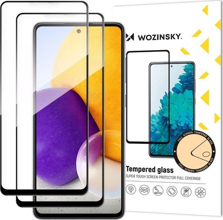 Wozinsky zestaw 2x super wytrzymałe szkło hartowane Full Glue na cały ekran z ramką Case Friendly Samsung Galaxy A72 4G czarny