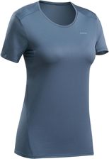 Zdjęcie Quechua Koszulka Turystyczna Damska Z Krótkim Rękawem Mh100 Niebieski Szary - Grodków