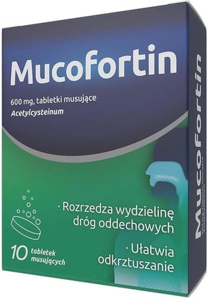 Zdrovit Mucofortin 600 mg acetylocysteiny 10 tabl. musujących
