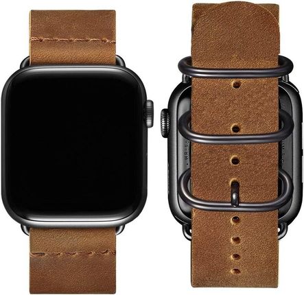 D-Pro Vintage Retro Leather Strap skórzany pasek do Apple Watch 1/2/3/4/5/6/7/SE 42/44/45mm (Light Brown)