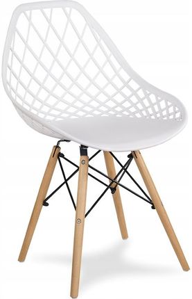 Krzesło Ażurowe Skandynawskie Białe Ye 01
