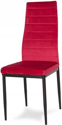 Krzesło Klasyczne Glamour Welur Czerwone 704V