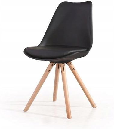 K201 Krzesło Skandynawskie Czarne Eco Skóra Loft