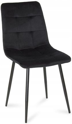 Krzesło 042 Welur Tapicerowane Czarne Nogi Metal